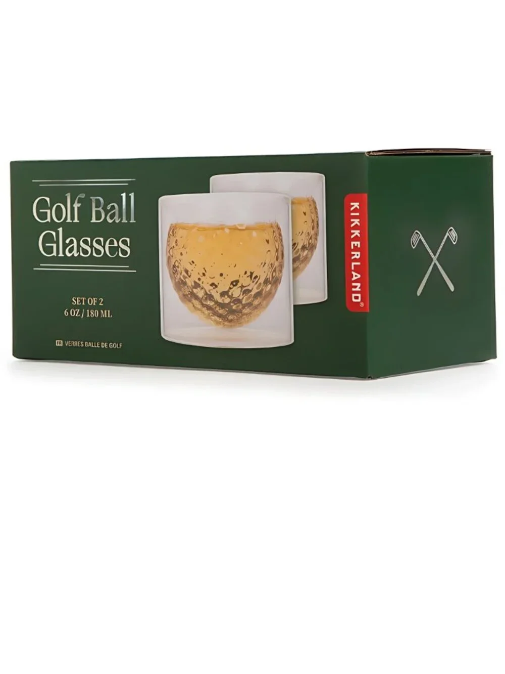 Kikkerland Golf Ball Whiskey Glasses - Set of 2